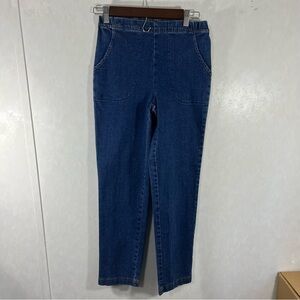 Croft & Barrow Blue Straight Leg Jeans Pull On Stretchy